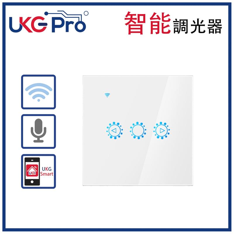 White 1-Gang built-in WiFi Smart Touch Dimmer, UKG Smart Life Tuya App voice control (U-DS191-WH)