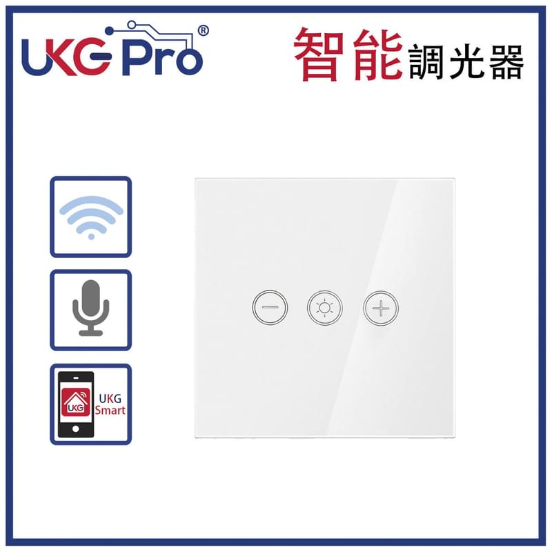 White 1-Gang built-in WiFi Smart Touch Dimmer, UKG Smart Life Tuya App voice control (U-DS171-WH)