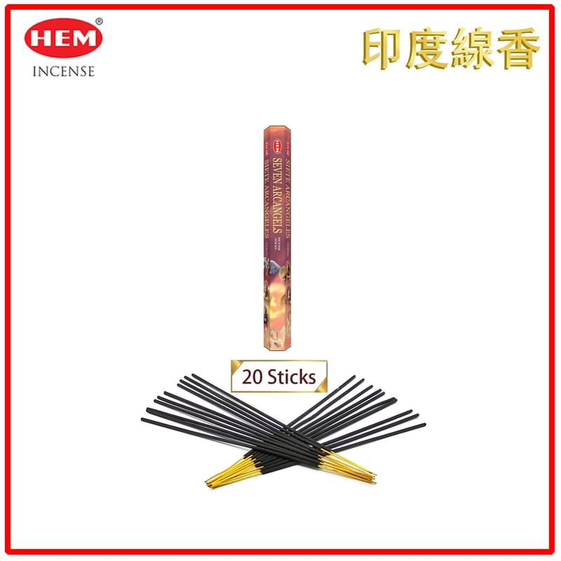 (20pcs per Hexagonal Box) SEVEN ARCANGELS 100% natural Indian handmade incense sticks  HI-SEVEN-ARCANGELS