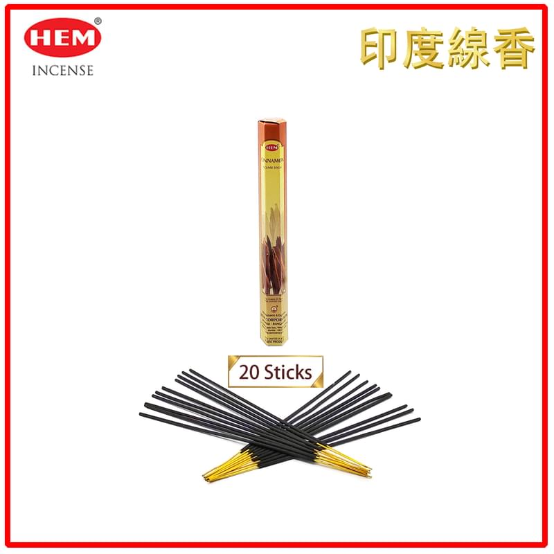 (20pcs per Hexagonal Box) CINNAMON 100% natural Indian handmade incense sticks  HI-CINNAMON