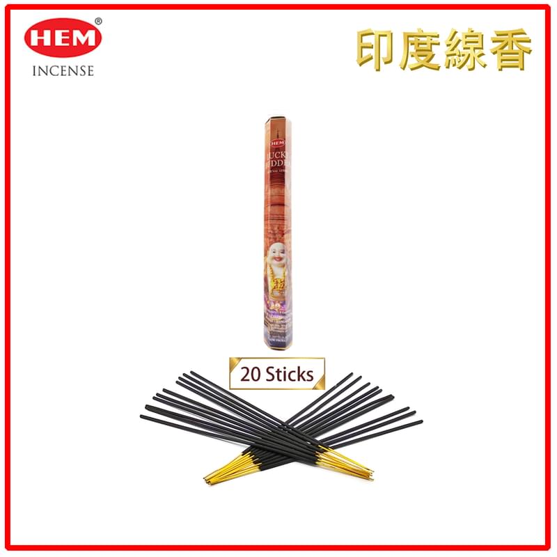(20pcs per Hexagonal Box) LUCKY BUDDHA 100% natural Indian handmade incense sticks  HI-LUCKY-BUDDHA