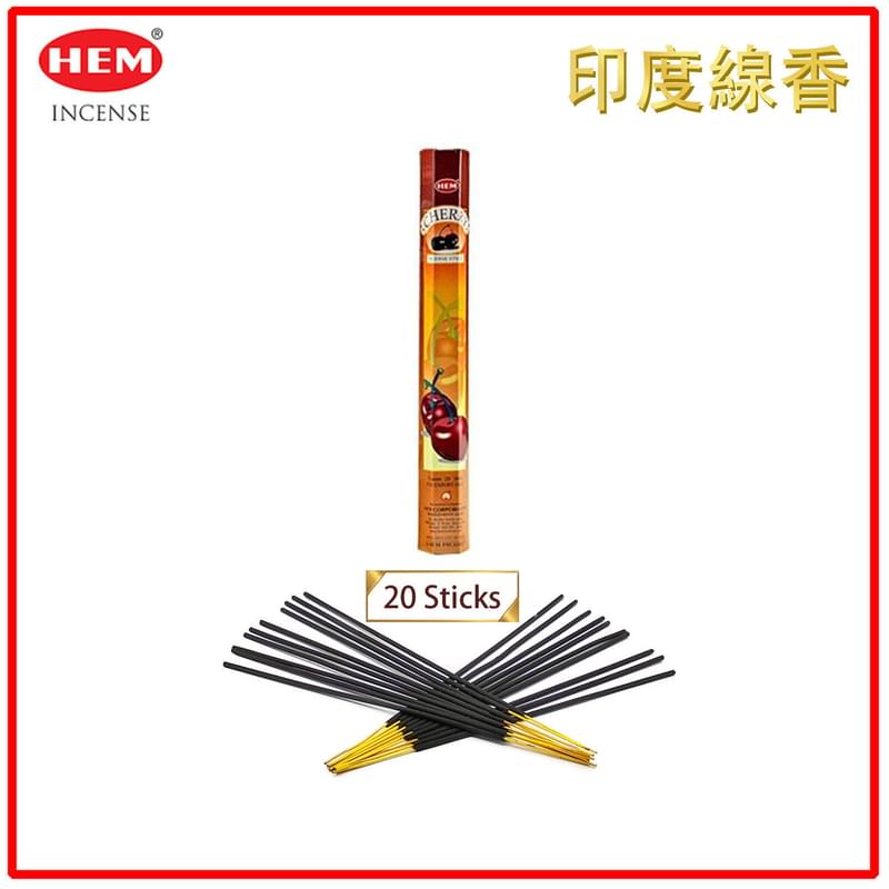 (20pcs per Hexagonal Box) CHERRY 100% natural Indian handmade incense sticks  HI-CHERRY