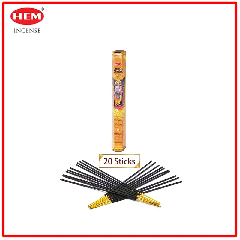 (20pcs per Hexagonal Box) SHREE RAM 100% natural Indian handmade incense sticks  HI-SHREE-RAM