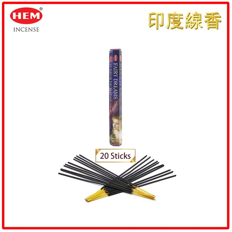(20pcs per Hexagonal Box) FAIRY DREAMS 100% natural Indian handmade incense sticks  HI-FAIRY-DREAMS