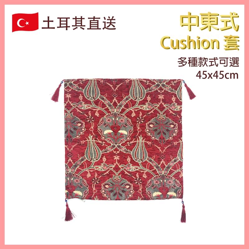 No.3 45x45cm RED Turkish handmade European ancient style cotton fabric cushion cover VTR-CUSHION-RED-4545004