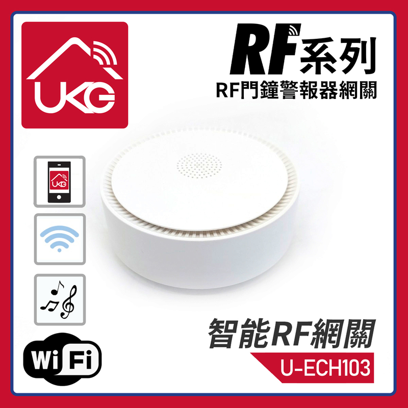KinSwitch Smart WiFi RF Gateway with Smart DoorBell Alarm, linkage RF433 devices hub (U-ECH103)