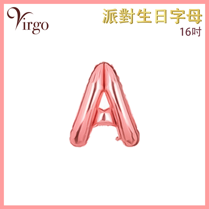 Party Birthday Balloon Letter A shape Rose Gold about 16-inch Alphabet Aluminum Film VBL-RG-AT16A