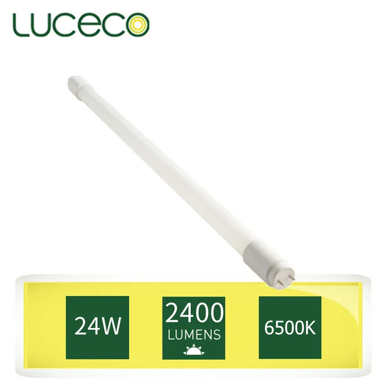 LUCECO - 5ft Glass T8 LED  Tubes 24W 6500K Neutural white (Model:LT8G5C24W24)