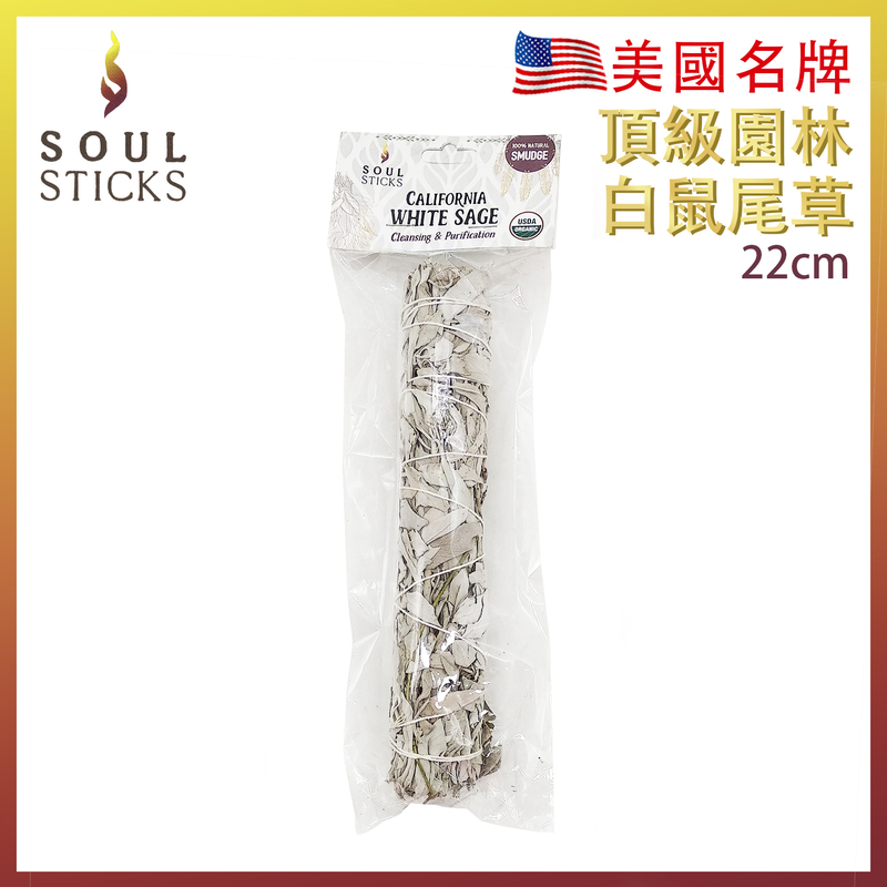 22CM about 70-80g American famous brand top garden White Sage Smudge Bundle Natural Burning Purify Stick SS-PURE-WHITE-SAGE-22CM