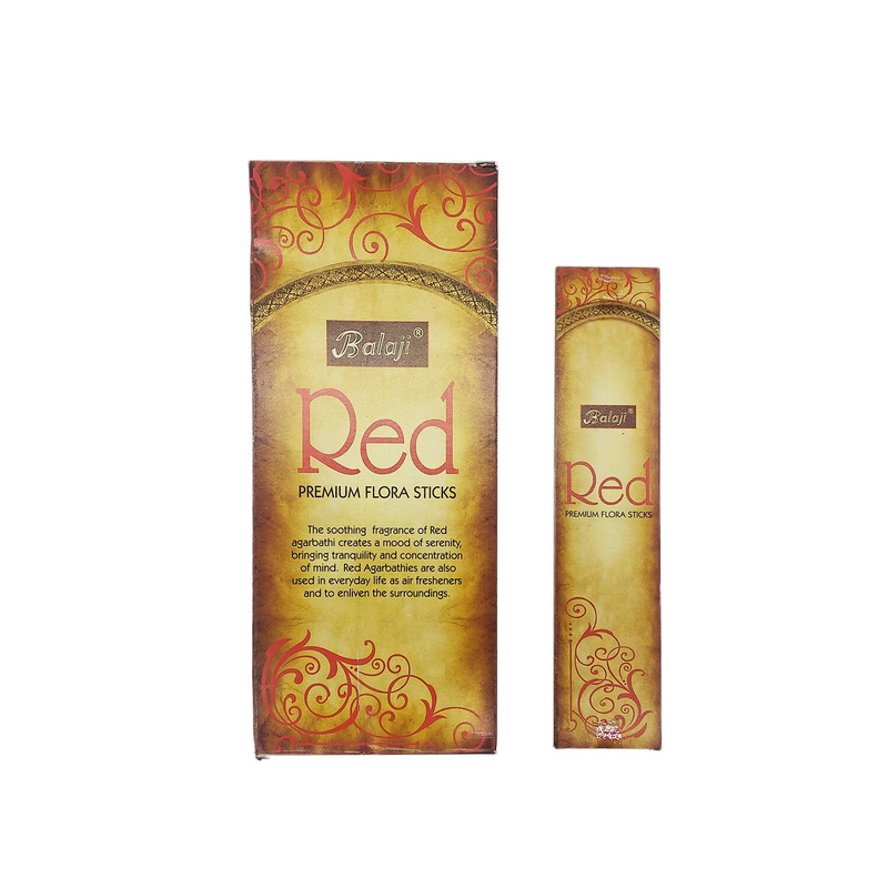 (12支/盒)RED紅色味印度進口純天然手工制9寸長高級線香棒 香枝 瑜伽冥想專用香薰 BIS9-12S-RED