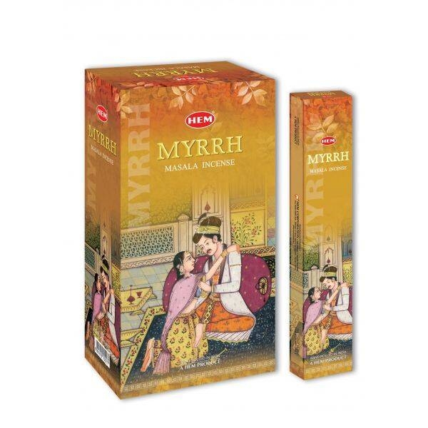 (About 8-12 pcs per box) MYRRH 100% natural Indian handmade Masala incense sticks  HMASALA-MYRRH
