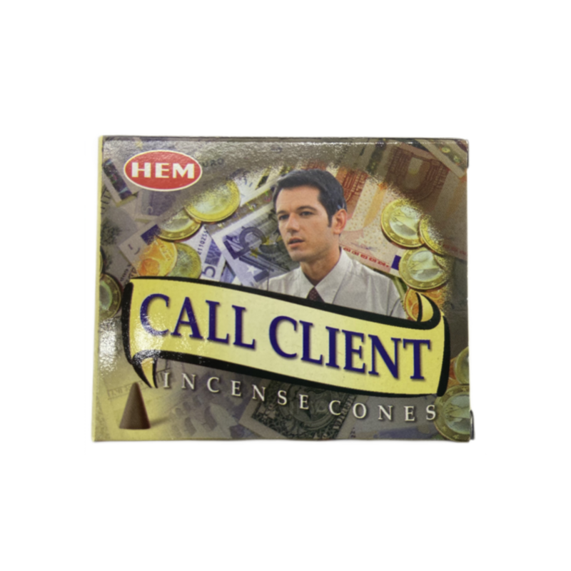 CALL CLIENT Incense Cone 100% Natural India Handmade meditating cones HCONE-CALL-CLIENT